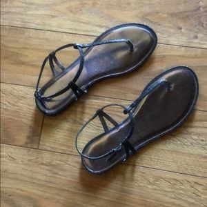 Xhilaration Black Glitter Sandals